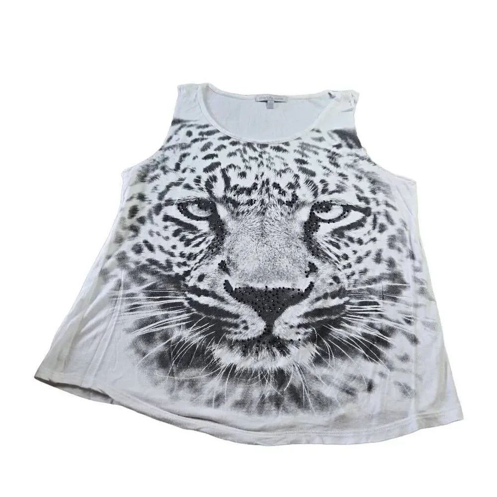 Charlotte Russe tiger Woman tanktop shirt S Jrs